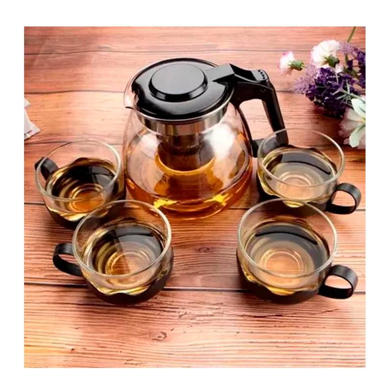 TETERA DE VIDRIO INFUSIÓN + 4 TAZAS
