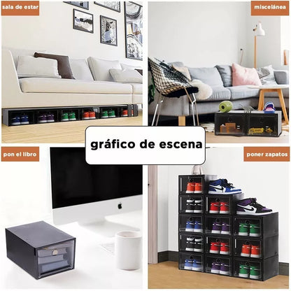 6 ORGANIZADORES DE ZAPATOS CON CAJONES APILABLES