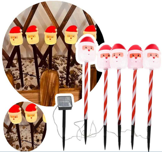 ESTACA SOLAR NAVIDAD SANTA 40 CM