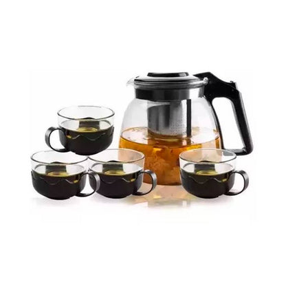 TETERA DE VIDRIO INFUSIÓN  + 4 TAZAS
